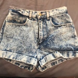 American Apparel high waisted jean shorts